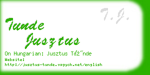 tunde jusztus business card